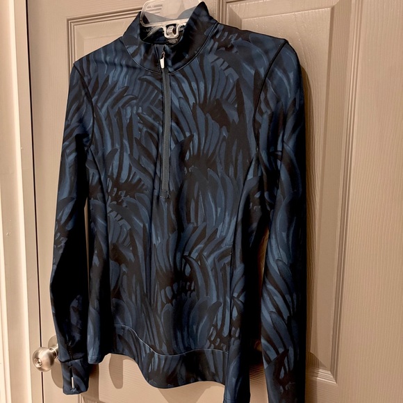 Greyson Scarlett | Halley II Feather Mid Layer Quarter Zip S | Teal Blue & Black - Picture 4 of 13